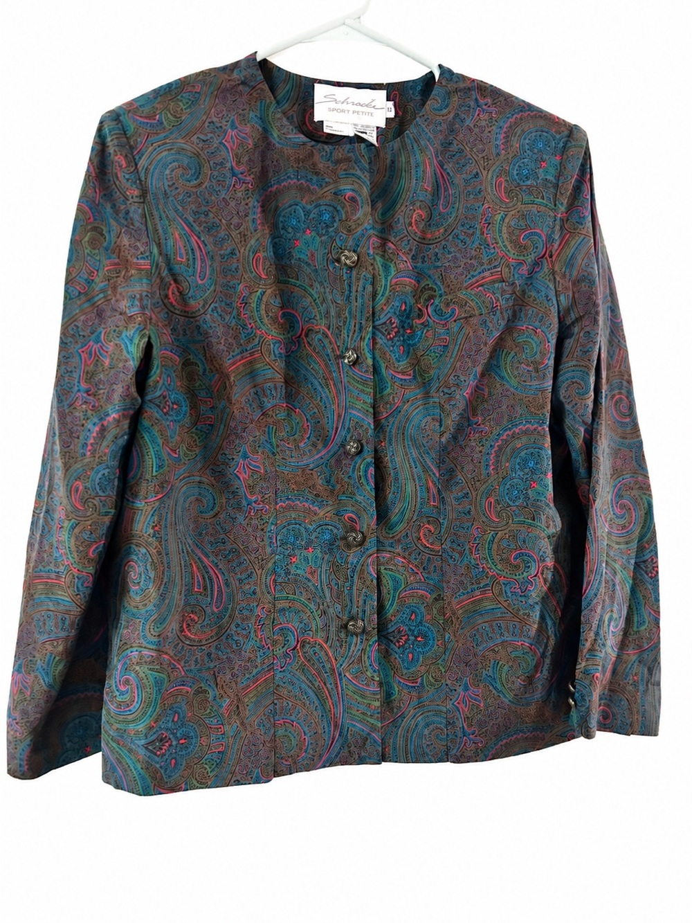 Vintage Schrader Sport Petite Paisley Blazer Jacket Size 12P